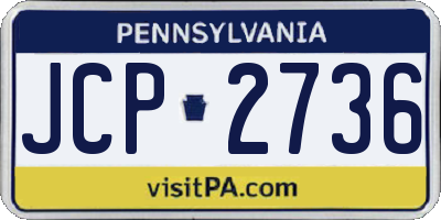 PA license plate JCP2736