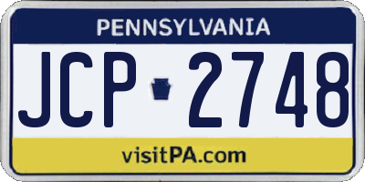 PA license plate JCP2748
