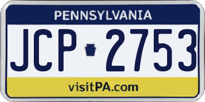 PA license plate JCP2753
