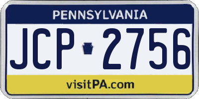 PA license plate JCP2756