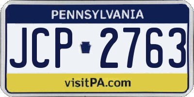 PA license plate JCP2763