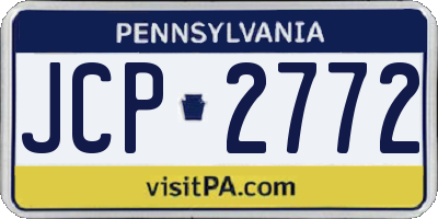 PA license plate JCP2772