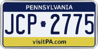 PA license plate JCP2775