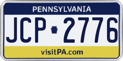 PA license plate JCP2776