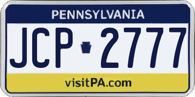 PA license plate JCP2777