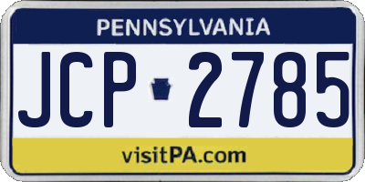 PA license plate JCP2785