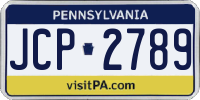 PA license plate JCP2789