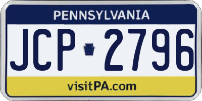 PA license plate JCP2796