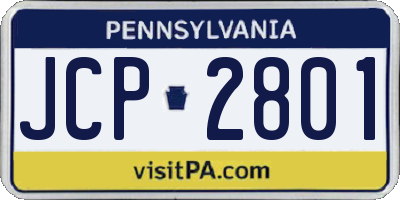 PA license plate JCP2801