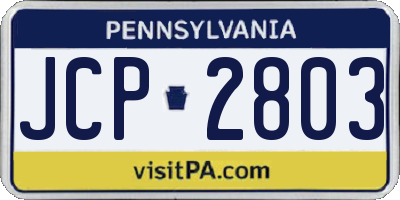 PA license plate JCP2803