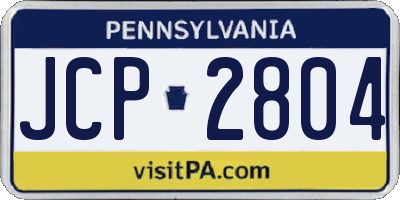 PA license plate JCP2804