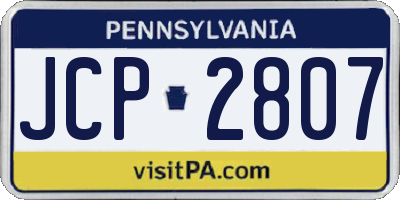 PA license plate JCP2807