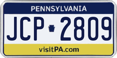 PA license plate JCP2809