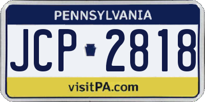 PA license plate JCP2818
