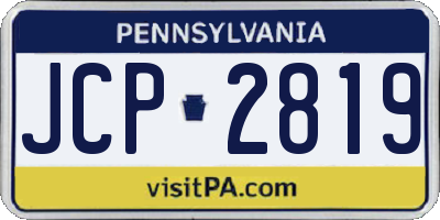 PA license plate JCP2819