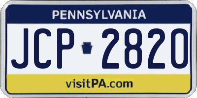 PA license plate JCP2820