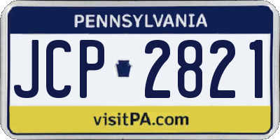 PA license plate JCP2821