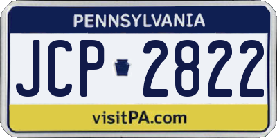PA license plate JCP2822