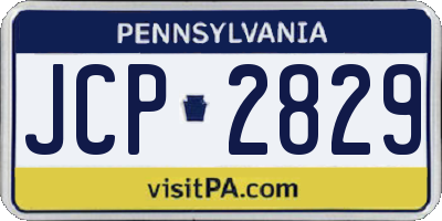 PA license plate JCP2829