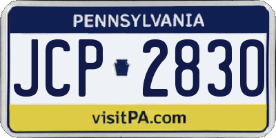PA license plate JCP2830