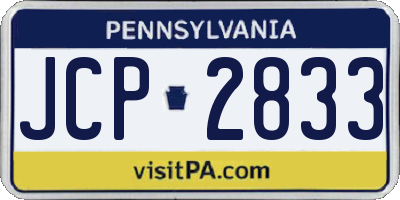 PA license plate JCP2833