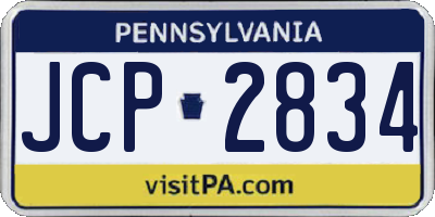 PA license plate JCP2834