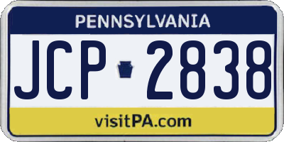 PA license plate JCP2838