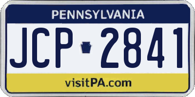 PA license plate JCP2841