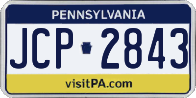 PA license plate JCP2843