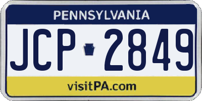 PA license plate JCP2849