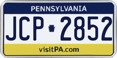PA license plate JCP2852