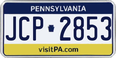 PA license plate JCP2853