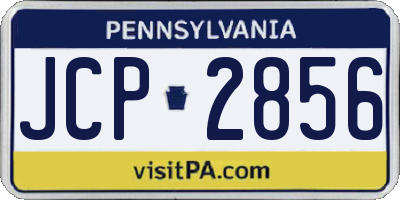 PA license plate JCP2856