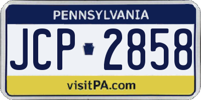 PA license plate JCP2858