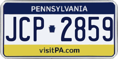 PA license plate JCP2859