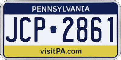 PA license plate JCP2861