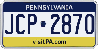 PA license plate JCP2870
