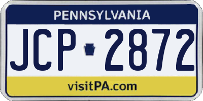PA license plate JCP2872