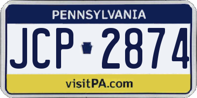 PA license plate JCP2874