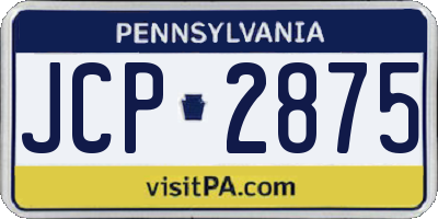 PA license plate JCP2875