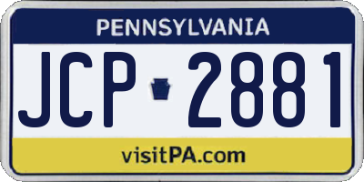 PA license plate JCP2881