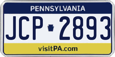 PA license plate JCP2893