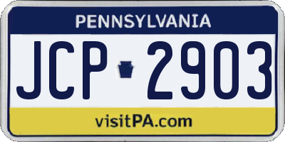 PA license plate JCP2903