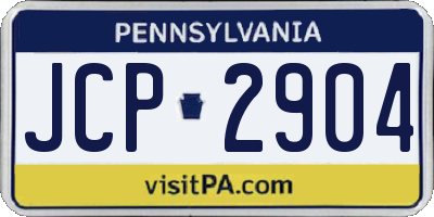 PA license plate JCP2904