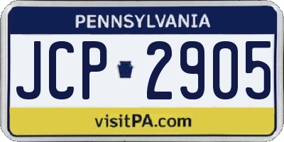 PA license plate JCP2905