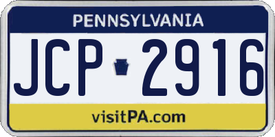 PA license plate JCP2916