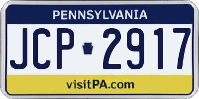 PA license plate JCP2917
