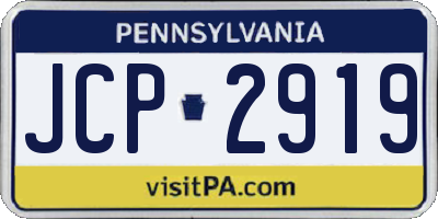 PA license plate JCP2919