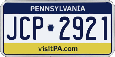 PA license plate JCP2921