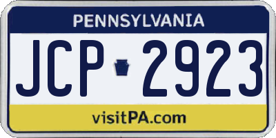 PA license plate JCP2923